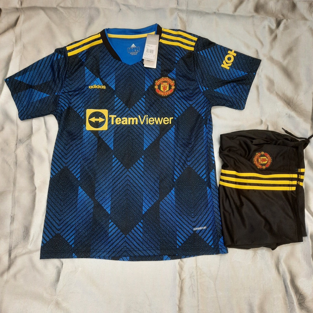 Bộ đá banh MU xanh đậm hàng thái cao cấp