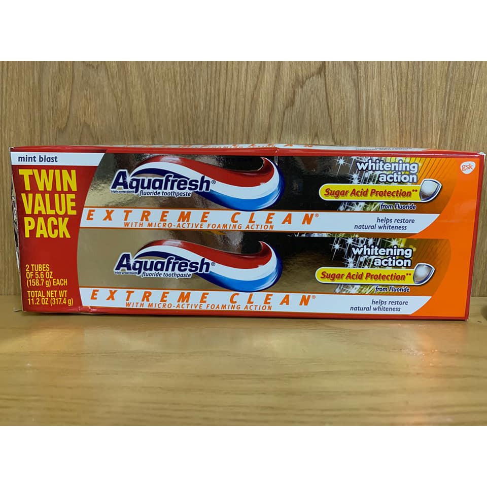 Kem Đánh Răng Aquafresh Extreme Clean Whitening Action 158.7g - Mỹ