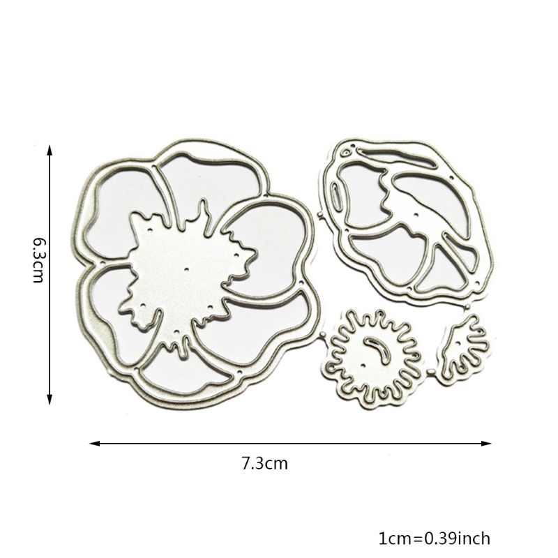 QQ Khuôn Cắt Giấy Kim Loại Họa Tiết Hoa 3D Xinh Xắn Dùng Trang Trí Thiệp Sổ Tay DIY