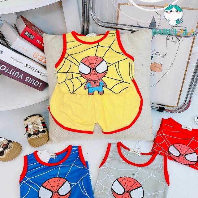 Bộ Ba Lỗ Minky Mom Chính Hãng Hình Siêu Nhân Người Nhện Cho Bé-Đồ Bộ Bé Trai 1 2 3 4 5 Tuổi Vải Thun Lạnh-BABULALA BL04