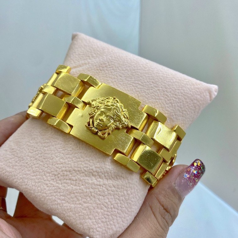 Lắc Tay Nam Bản To Quyền Lực Sang Trọng Lên Tay Chuẩn Màu Vàng - Đi Tiệc Cực Sang Chảnh - Trang Sức Queen