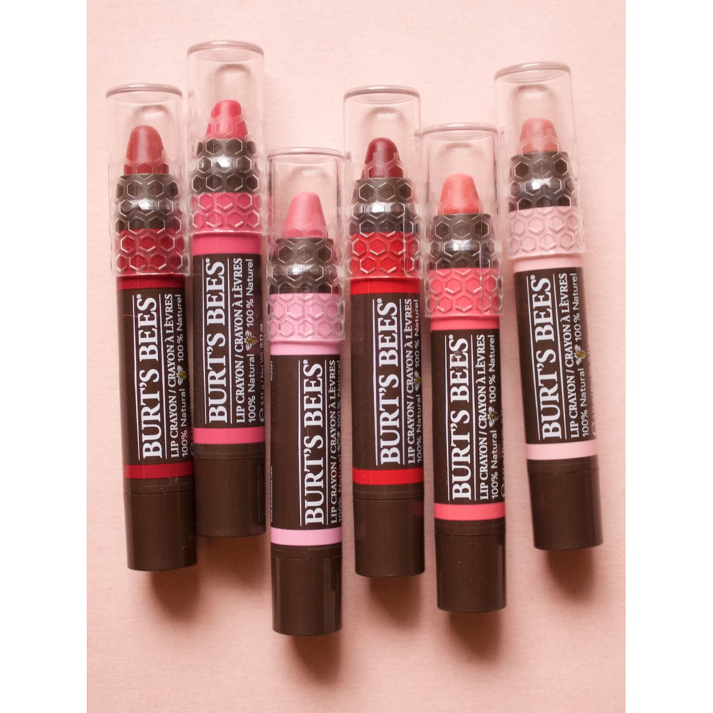 [Made in USA] Son dưỡng ẩm không chì có màu Burt's Bees lip Crayon