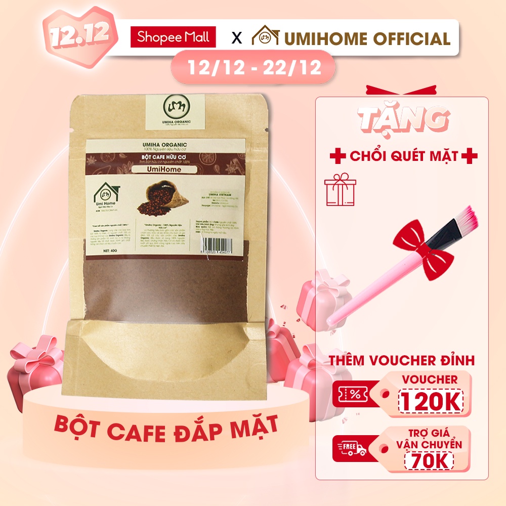 Bột Cafe hữu cơ UMIHOME nguyên chất | Coffee powder 100% Organic 35G