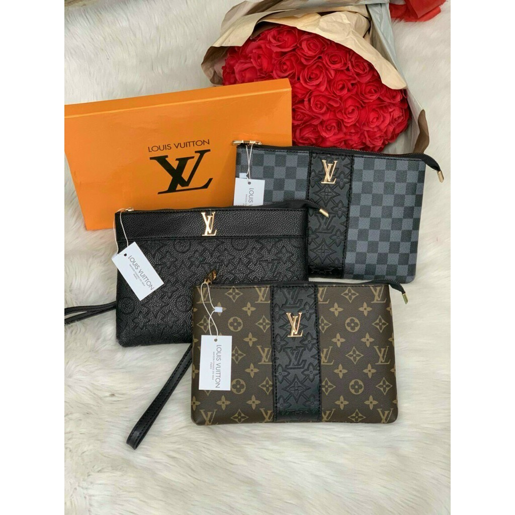 Ví Cầm Tay Clutch Nam ❤️ FULL BOX❤️ Mẫu Mới Và Hot Nhất Hiện Nay Hàng Xuất Khẩu Chất Da Loại 1 Có ảnh thật