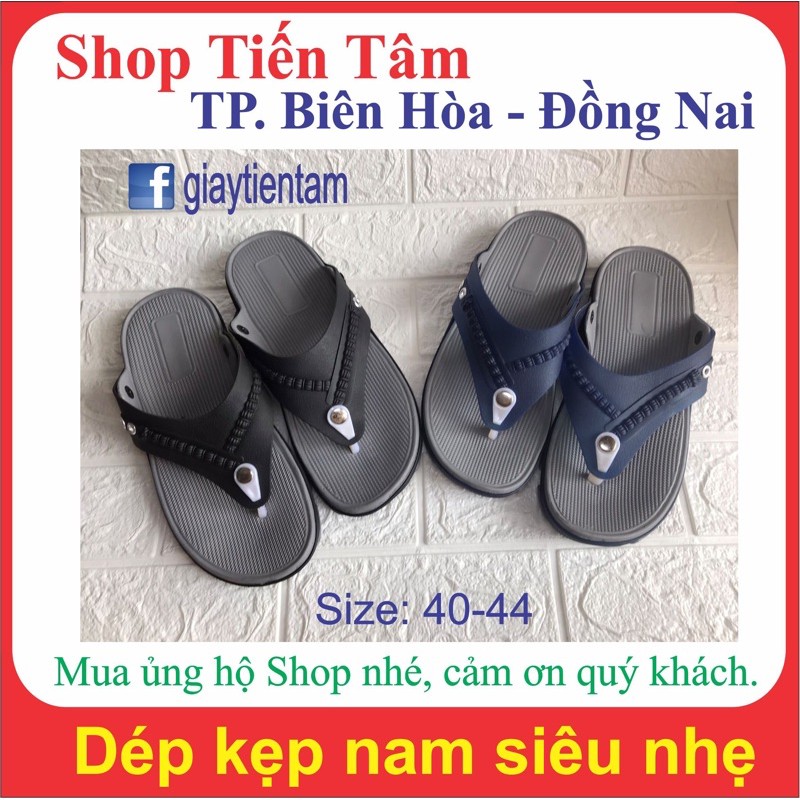 Dép kẹp nam nhựa siêu nhẹ, loại mới, form nhỏ tăng size