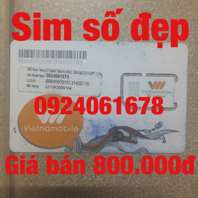 [Mã 159ELSALE hoàn 7% đơn 300K] Sim số đẹp Vietnamobile