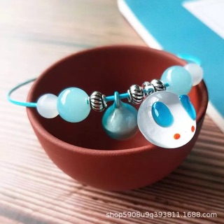 Vòng tay đá ngọc charm hoa sen