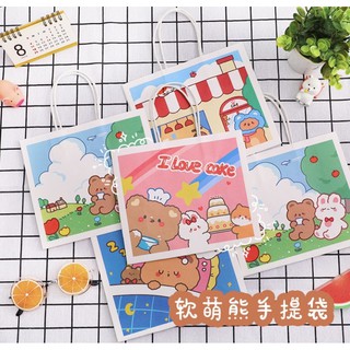 Túi giấy đựng quà phong cách hoạt hình cute, dễ thương