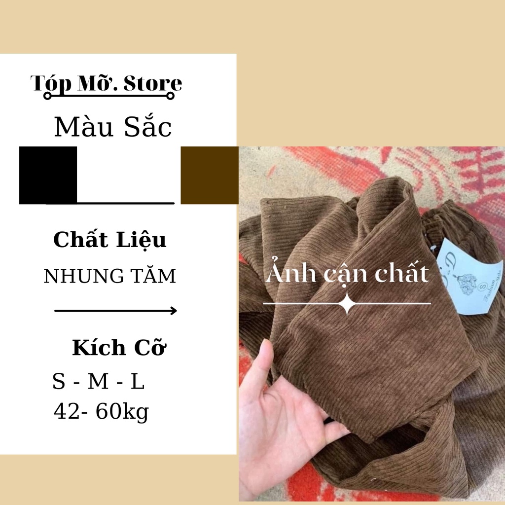 Quần Baggy Nhung Cạp Chữ , Quần Nhung Tăm Cạp Xích Siêu Tôn Dáng NT1542 | BigBuy360 - bigbuy360.vn
