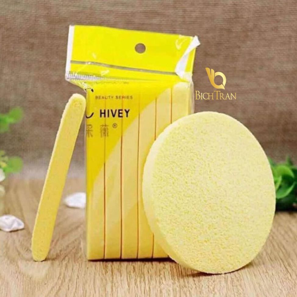 Bọt biển, bông nở rửa mặt Chivey 12 miếng ,miếng mút rửa mặt bọt biển dạng nén Gói 12 thanh