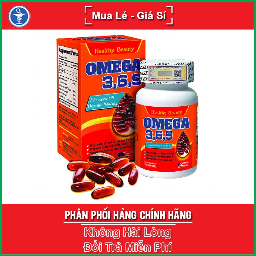 Healthy Beauty OMEGA 3,6,9 hộp 100 viên giúp bổ sung các axit béo không no cho cơ thể, tốt cho tim mạch, não, mắt, da