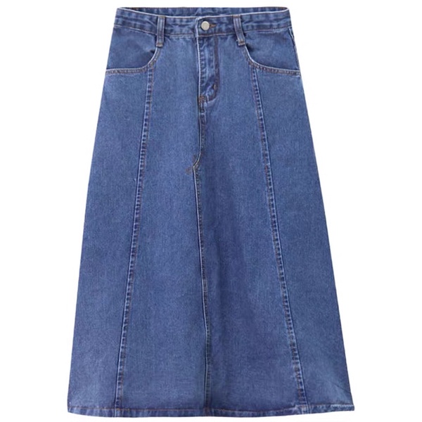 CHÂN VÁY JEANS NỮ XOÈ DÁNG DÀI ULZZANG