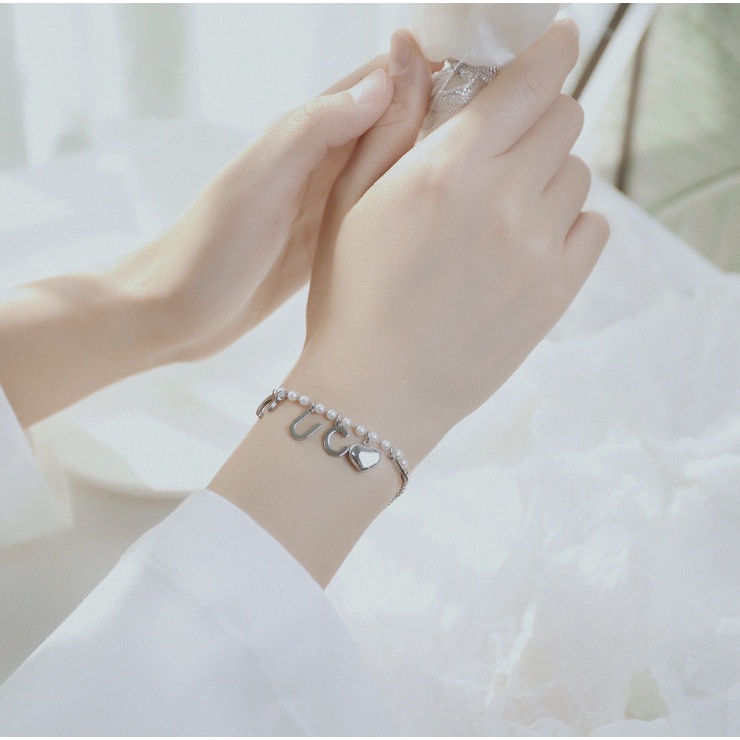 Lắc Tay Nữ Vòng Tay Titan Ko Rỉ Dây Bi TT 4145