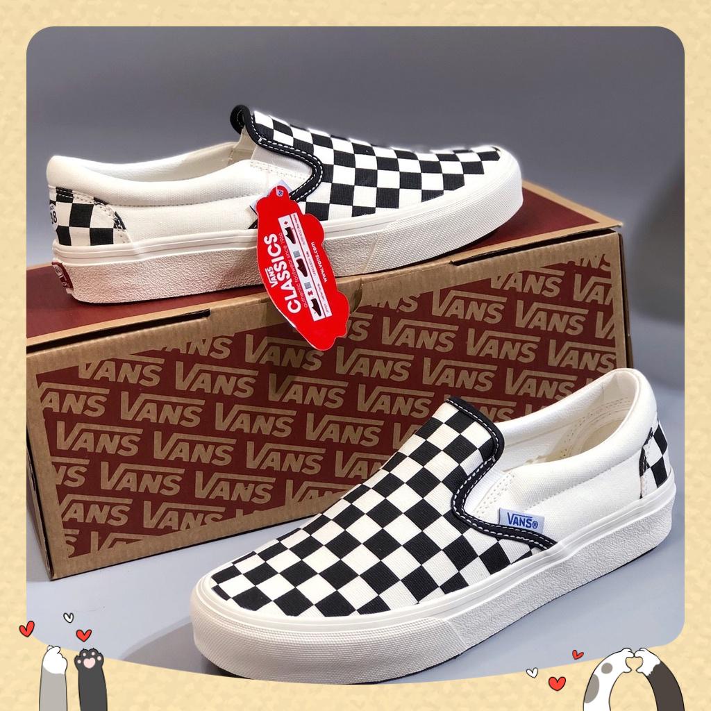 Giày vans caro, Giày sneaker Vans Slip-On Classic lười nam nữ bản chuẩn 2022 Full Box