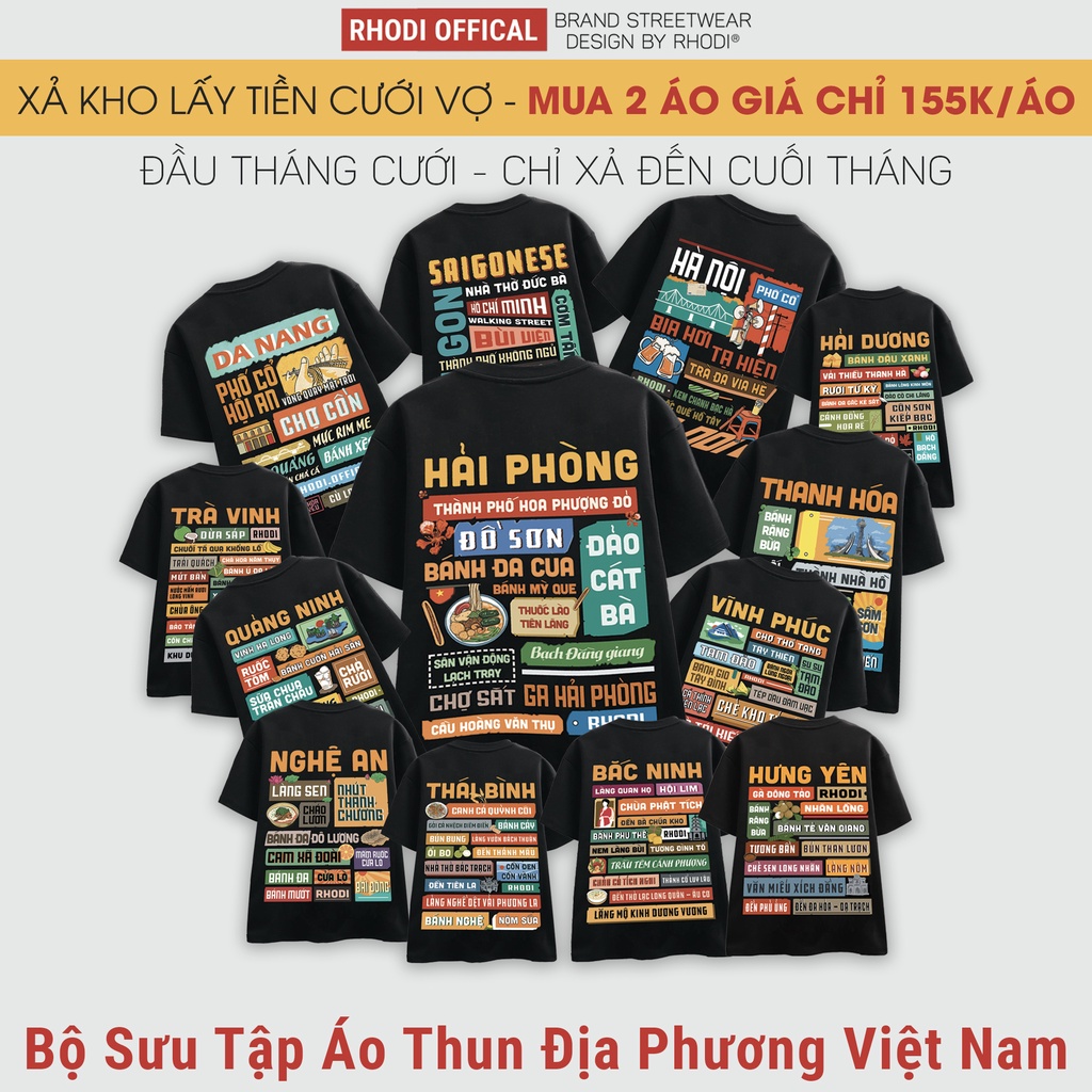 Áo thun các tỉnh Việt Nam độc quyền tại local brand RHODI