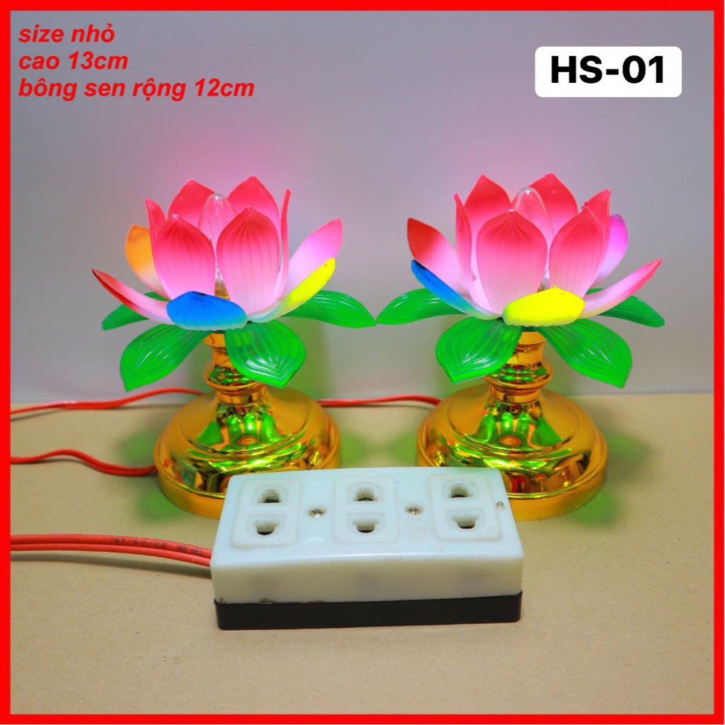 BỘ ĐÈN HOA SEN ĐỂ BÀN THỜ HS-01