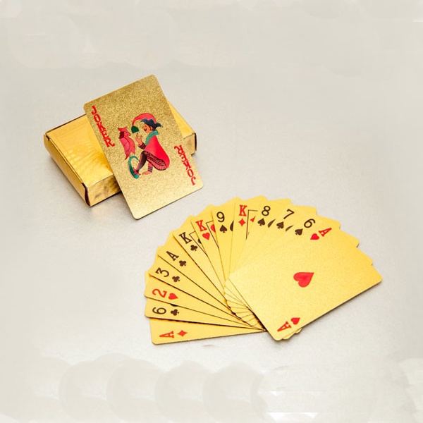 Bộ bài tây tú lơ khơ mạ vàng 52 lá Nhựa chống thấm nước Đồ Chơi Boardgame B1 SUVADO