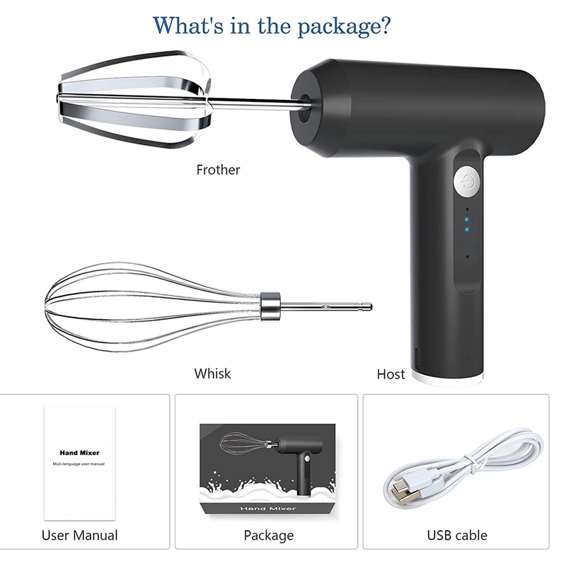 Máy trộn cầm tay không dây sạc cổng USB dùng làm bánh/nước sốt