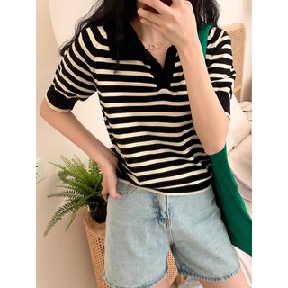 Áo polo len đan mỏng