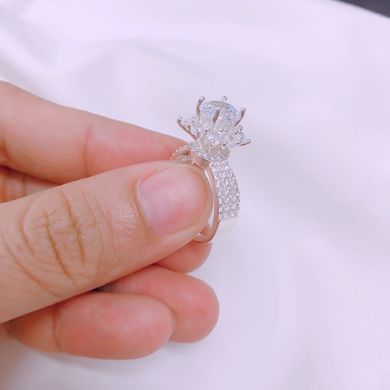 Nhẫn nữ bạc đẹp đính đá cao sang trọng - Nhẫn bạc Bibi ( nhẫn có 3 size 16mm-17mm-18mm)
