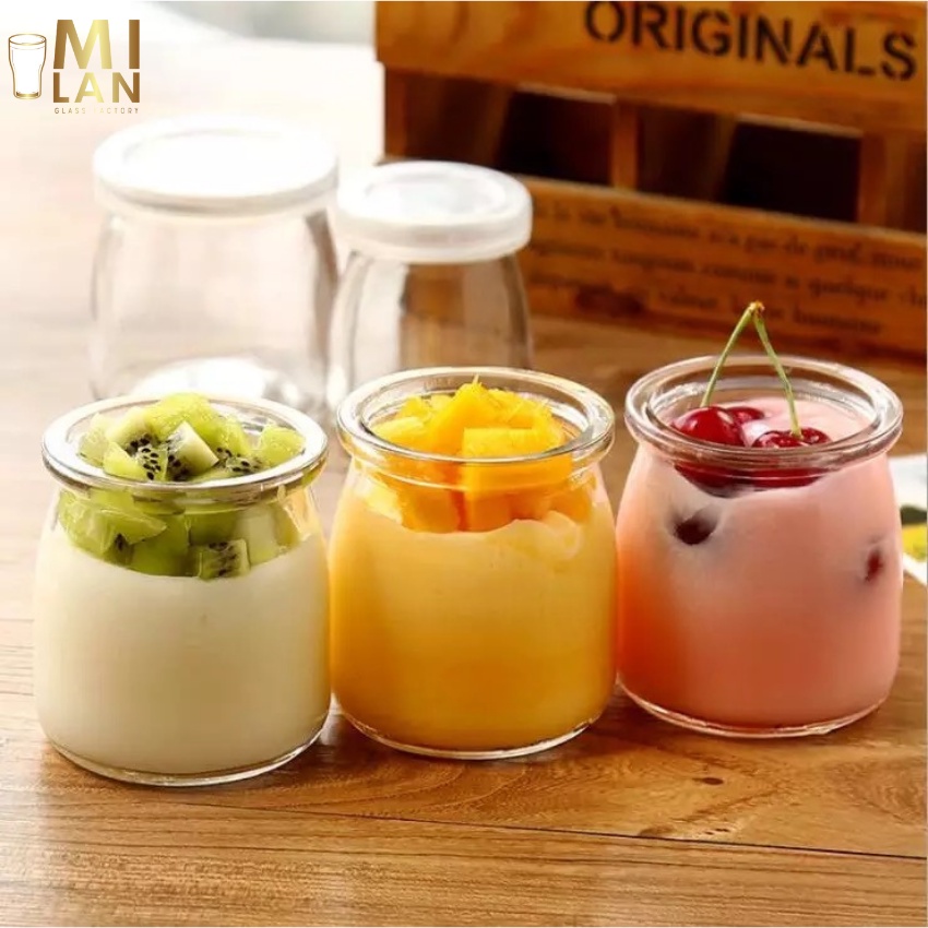 (SHIP Hỏa tốc) Hũ đựng Pudding / Yogurt hũ sữa chua yaourt nắp nhựa trắng trong hũ chưng yến 100ml