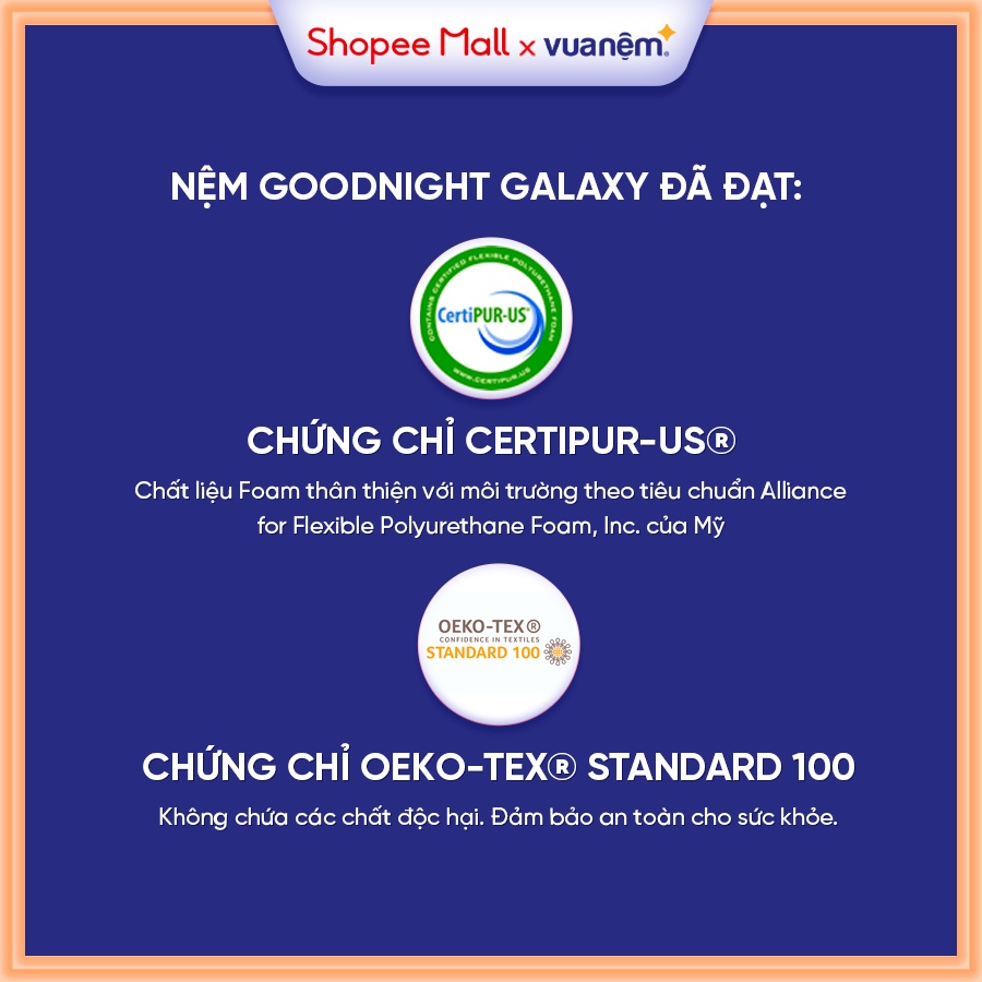 Nệm foam Premium Goodnight Nagoya 12cm tại Vua Nệm - Bảo vệ cột sống, kháng khuẩn hiệu quả