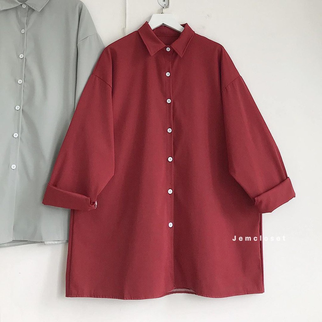 Áo Sơ Mi Nữ Đẹp Tay Lỡ Có Nhiều Màu Form Rộng Kiểu Bassic Đơn Giản Dễ Mặc Chani - 10016 JEMCLOSET