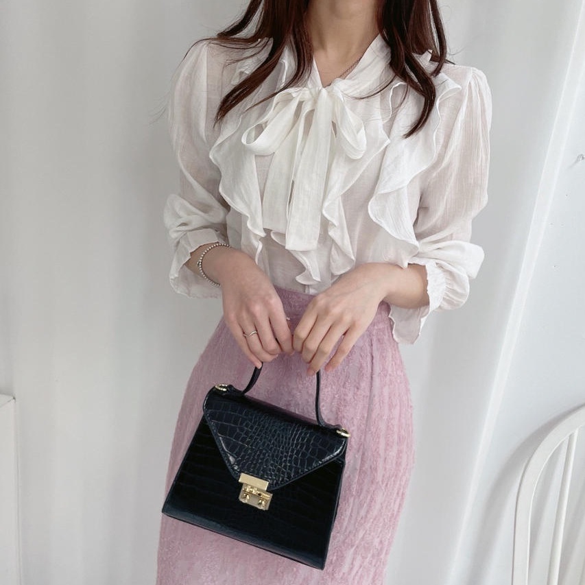 Áo Sơ Mi Voan Cổ Thắt Nơ Thanh Lịch 49763