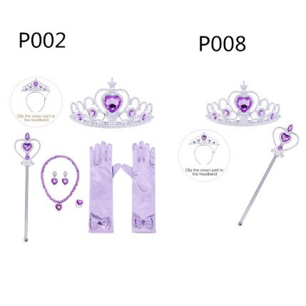 Đầm công chúa Disney tay ngắn kèm phụ kiện trang trí tiệc sinh nhật dành cho bé gái