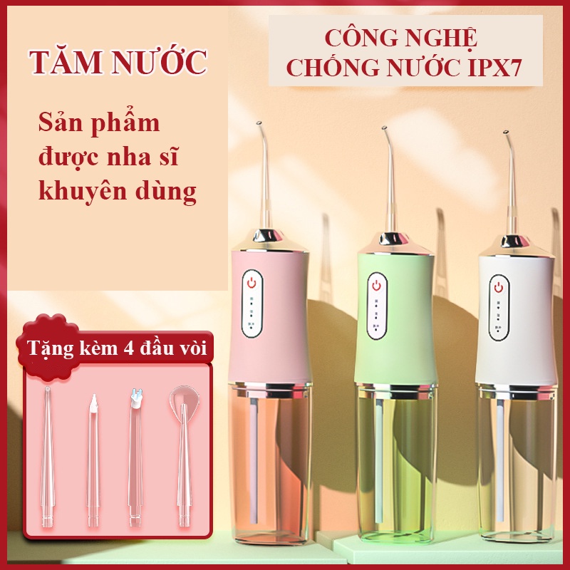 Máy Tăm Nước Cầm Tay Oral Irrigator Giúp Xỉa Răng, Vệ Sinh Răng Miệng, Tăm Nước Chuẩn Nha Khoa Tại Nhà - G43