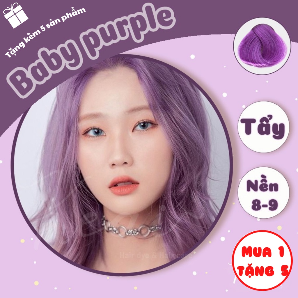 Thuốc nhuộm tóc tại nhà Baby Purple - Tím Pastel - kèm oxi - cần sử dụng tẩy - Keaihairdye