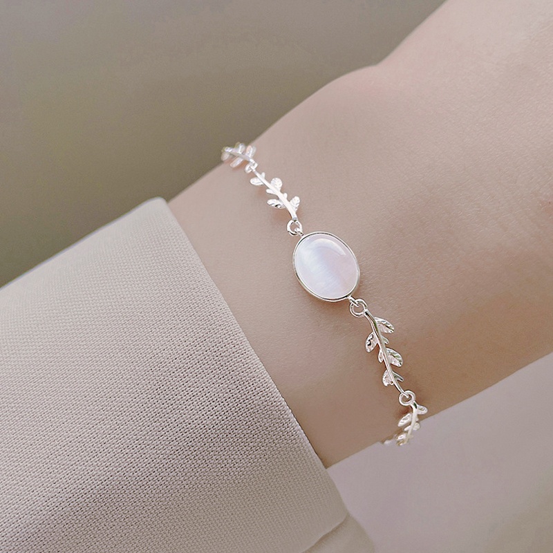 Vòng đeo tay MANYUE mặt opal thiết kế kiểu nhánh cây thời trang dành cho nữ
