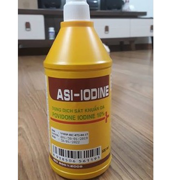 Dung dịch cồn vàng sát khuẩn Povidone Iodine 10% chai 500ml