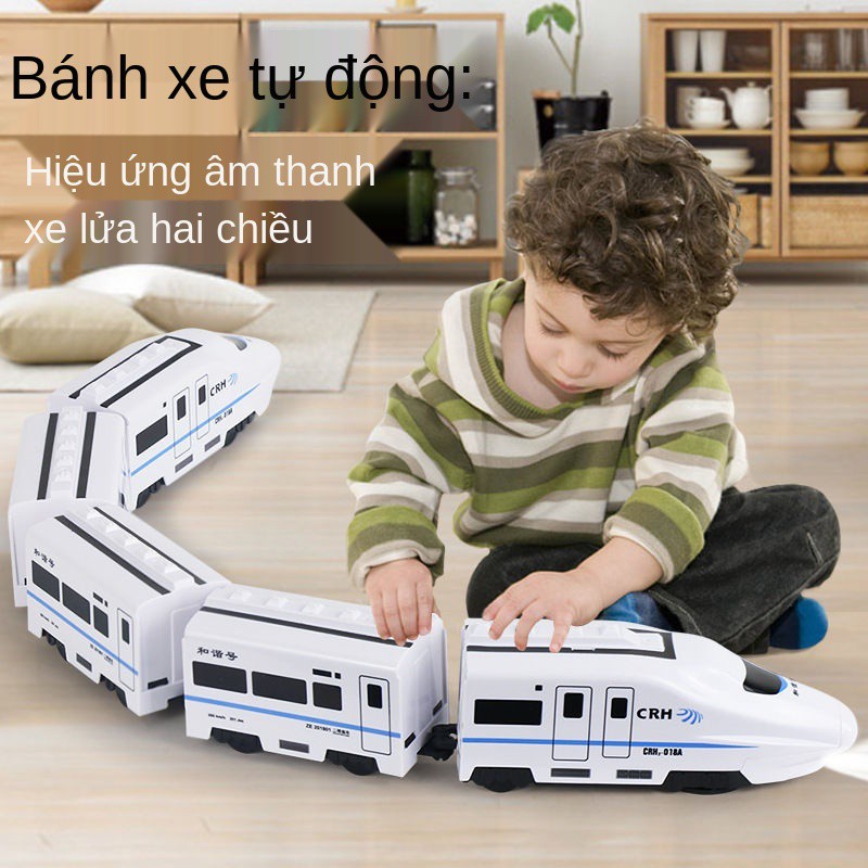 Đồ chơi trẻ em mô phỏng ô tô đường sắt cao tốc tàu hỏa nhỏ điện vạn năng hình xếp đoàn bé Harmony con trai