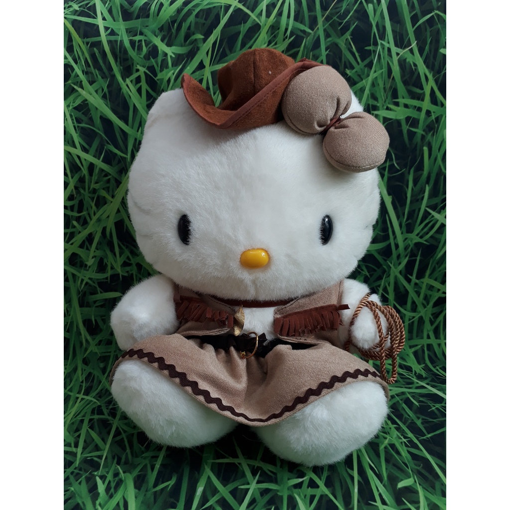 Gấu bông Hello Kitty đội nón cowboy