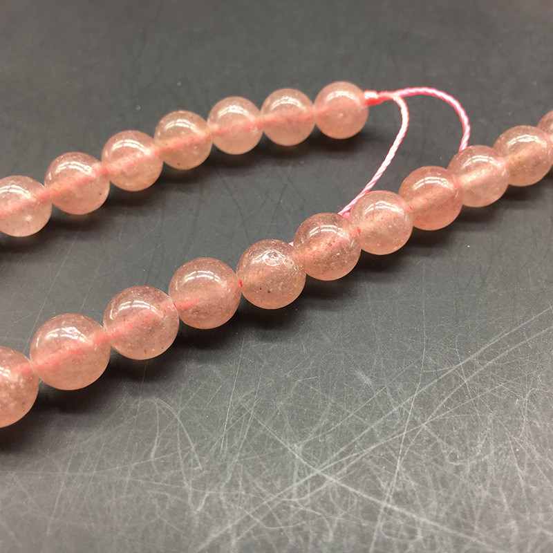 Chuỗi Hạt Đá Thạch Anh Tự Nhiên Hình Trái Dâu 4-12mm Dùng Làm Vòng Đeo Tay diy