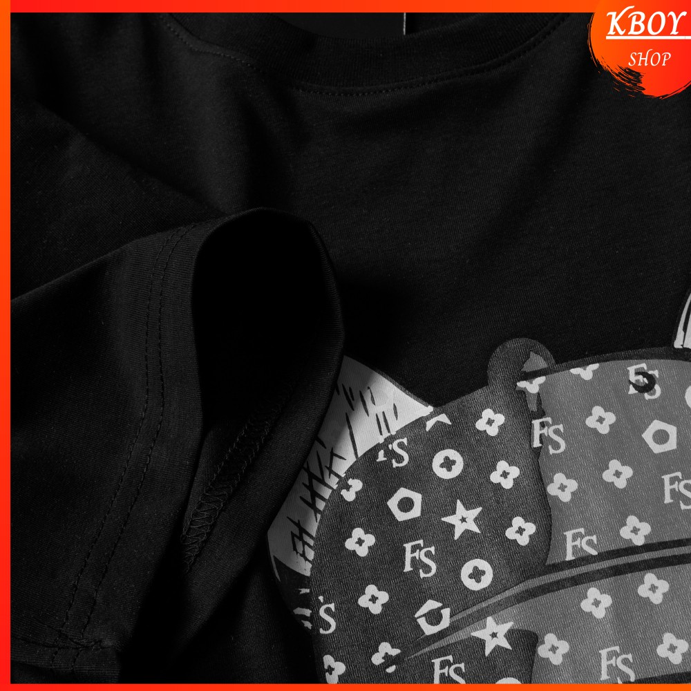 Áo Thun Nam Tay Ngắn Kboy Shop Áo Phông Dáng Suông Cổ Tròn Đẹp Trắng Đen Cotton Mềm In Hình, Co Giãn - V224