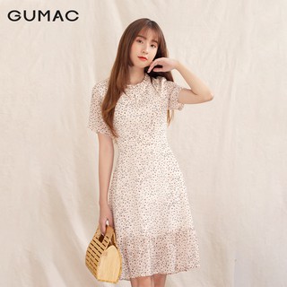 [Mã WABRGB11 giảm 10% đơn từ 250k] Đầm hoa phối cổ bèo DA1084 GUMAC