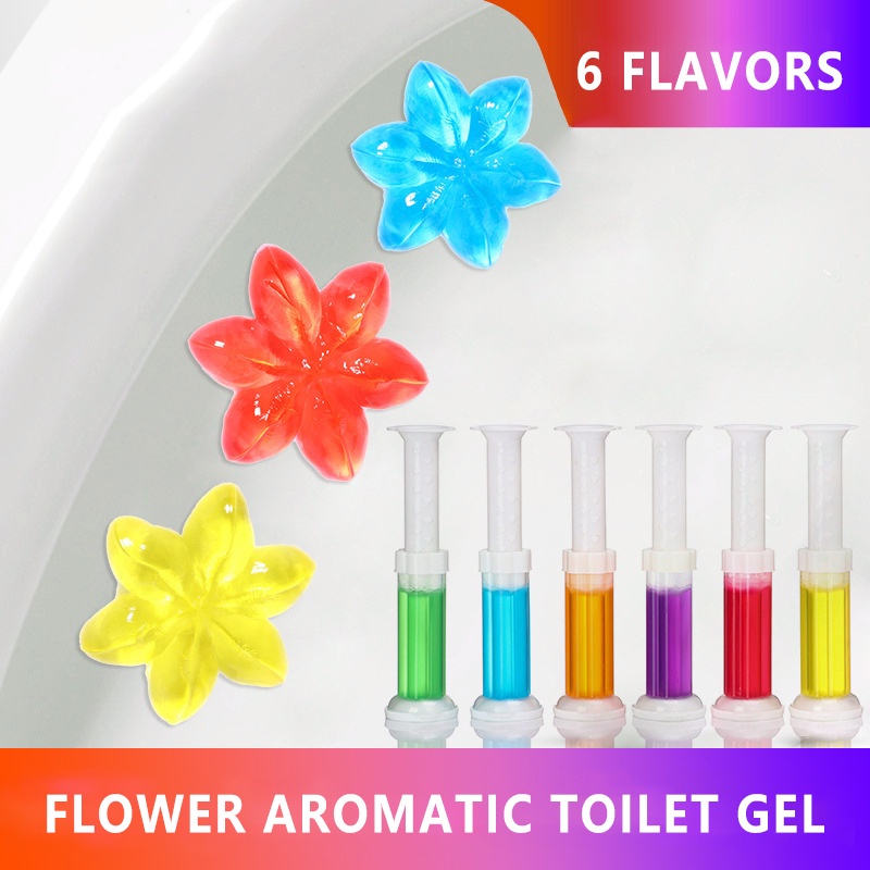 toilet gel Gel khử mùi toilet không để lại vết với hương hoa dung tích 12 bông hoa Tinh dầu thơm làm sạch toilet