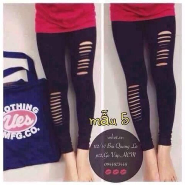 QUẦN LEGGING RÁCH CÁ TÍNH HÌNH THẬT CHUP O CUỐI