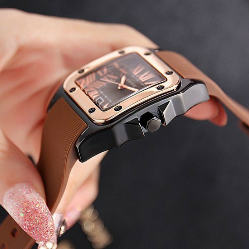 Đồng hồ guou nữ mặt vuông dây silicon, bảo hành 12 tháng, tặng box | BigBuy360 - bigbuy360.vn