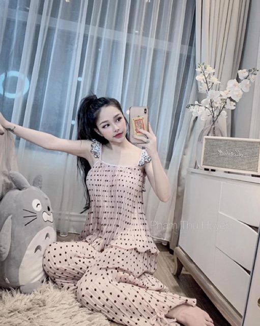 Set lụa dập li 2 dây loại 1 siêu đẹp