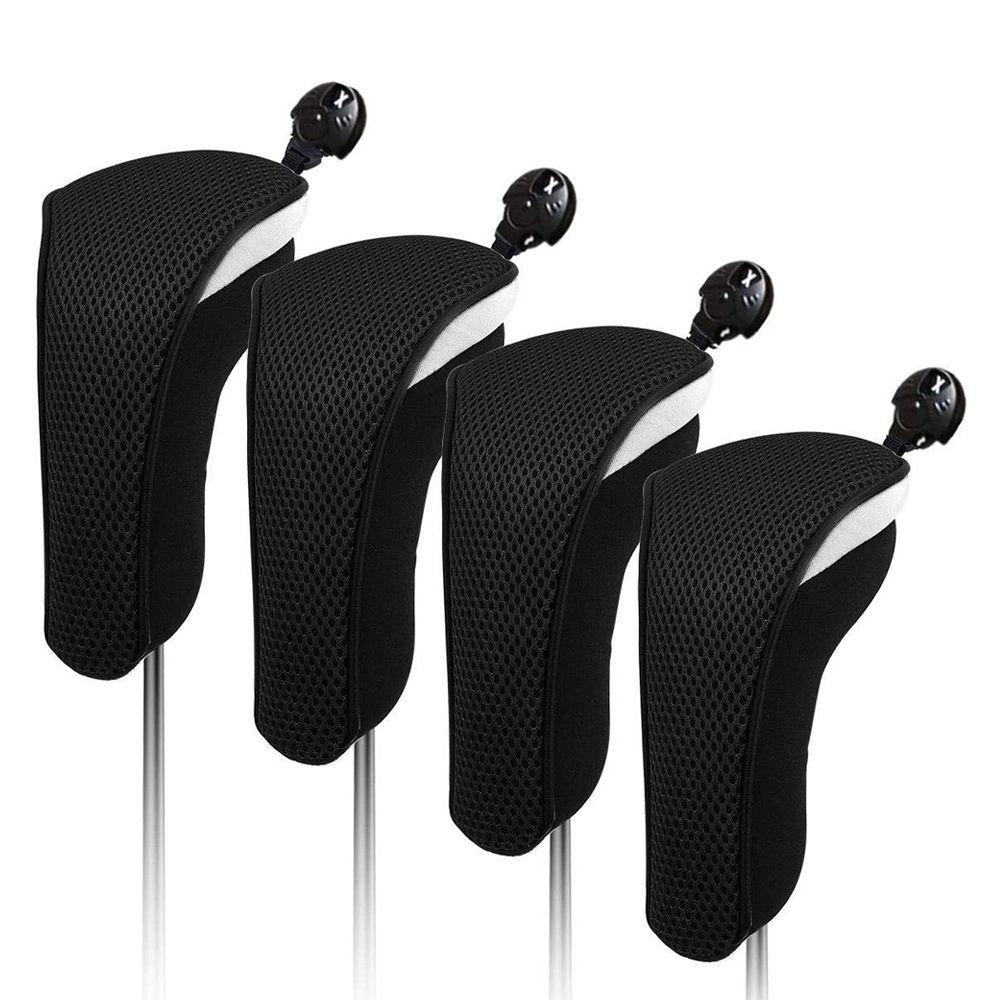 Set 4 Bọc Bảo Vệ Đầu Gậy Đánh Golf Phối Lưới Tiện Dụng