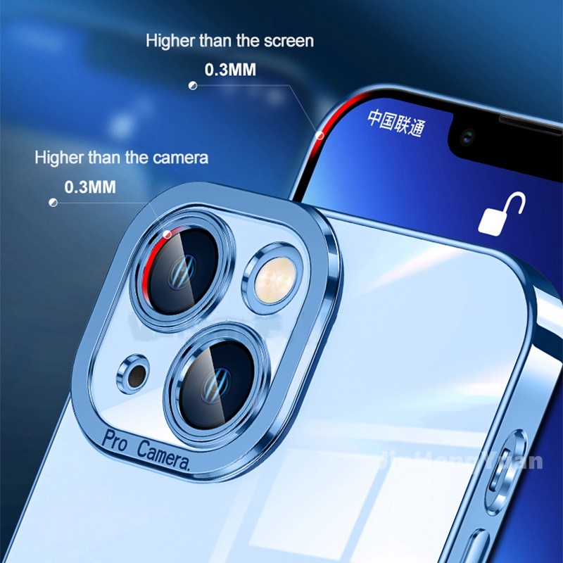 Ốp điện thoại silicon mềm trong suốt mạ điện thích hợp cho iphone 13 12 mini 11 pro max xr xs 7 8 plus