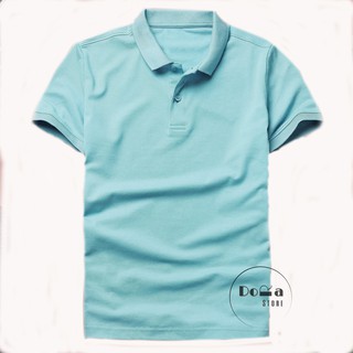Áo thun polo áo thun cá sấu vải cá sấu cotton ngắn tay màu trơn cổ trụ size 80kg
