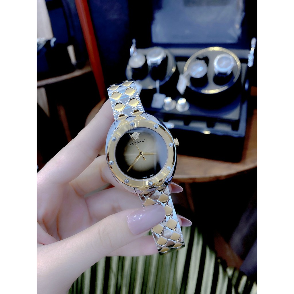 Đồng hồ nữ chính hãng full box VERSACE, đồng hồ đeo tay mặt tròn, kính Sapphire, thời trang và đẳng cấp