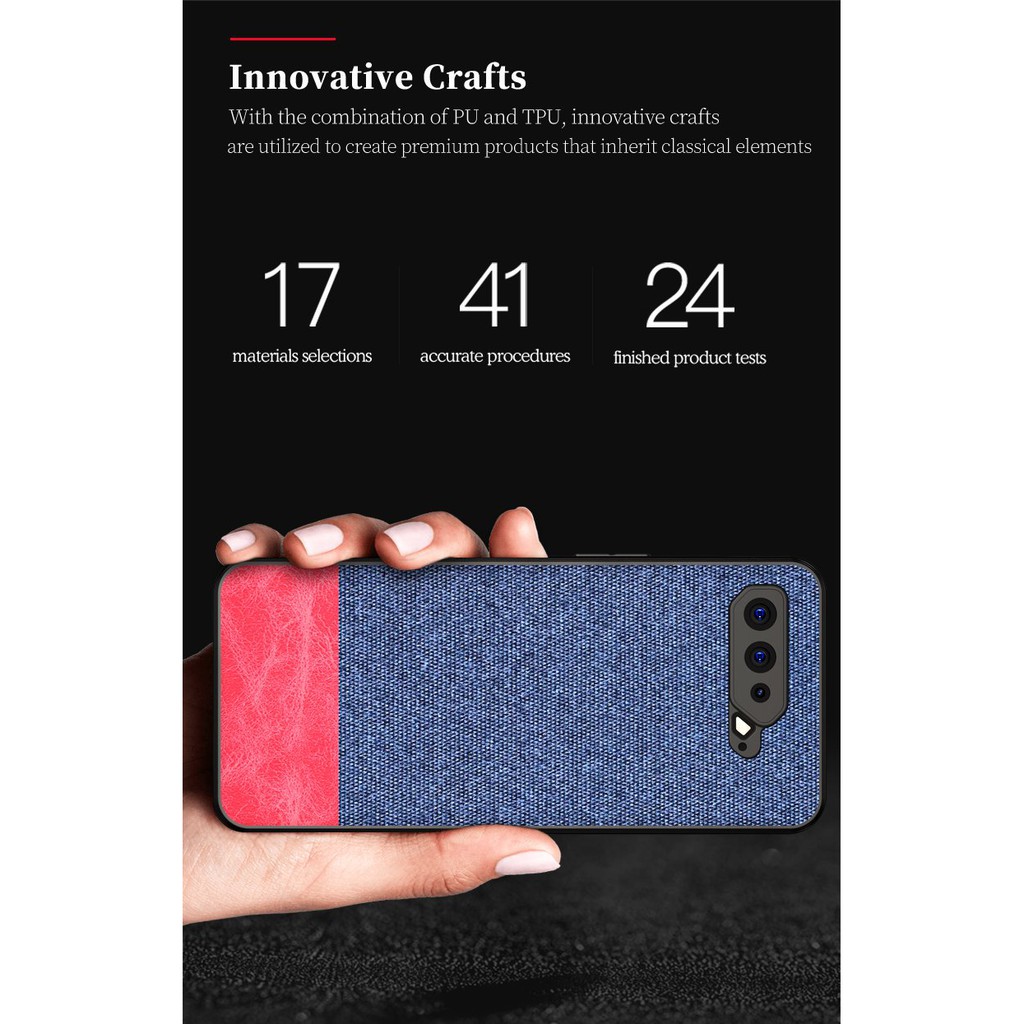 Ốp lưng Rog Phone 5 / 5 Pro chống sốc vải da thời trang cao cấp