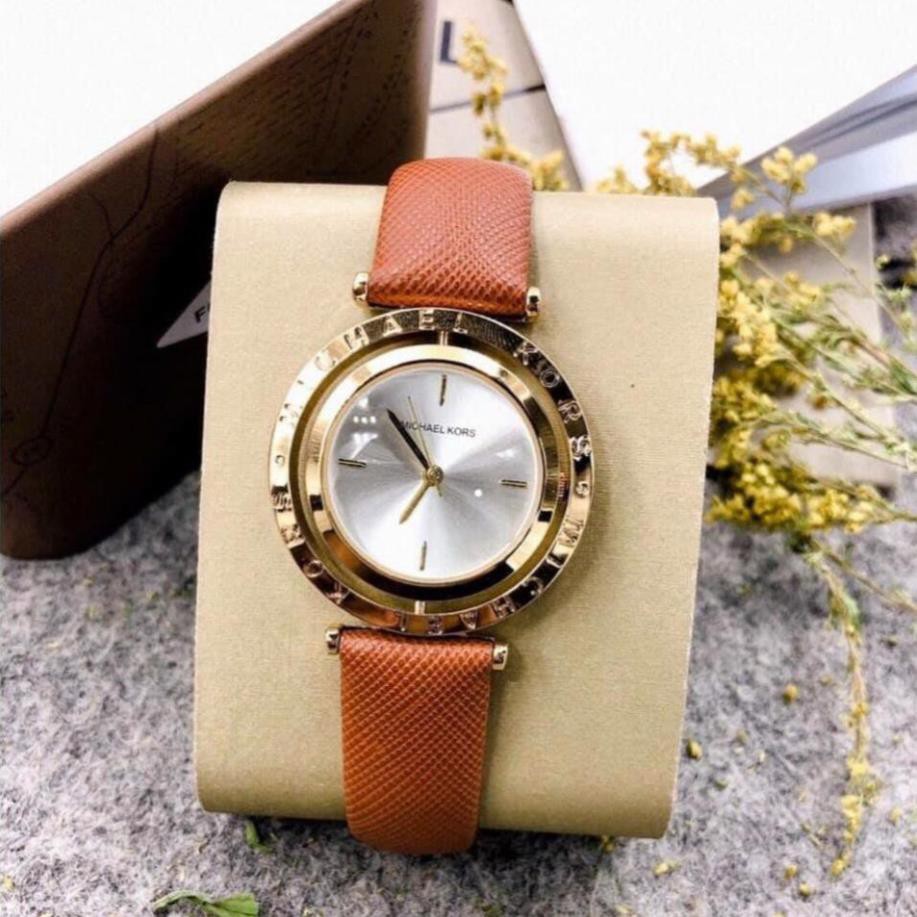 Đồng hồ nữ Michael kors MK46 dây da cao cấp, mặt xoay -MTP-STORE