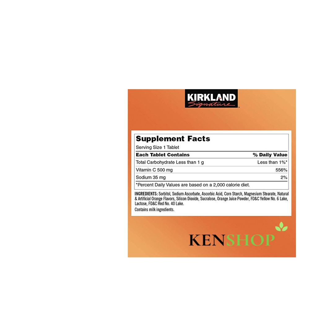 [MẪU MỚI] VIÊN NGẬM BỔ SUNG VITAMIN C 500mg Kirkland , 500 viên | BigBuy360 - bigbuy360.vn