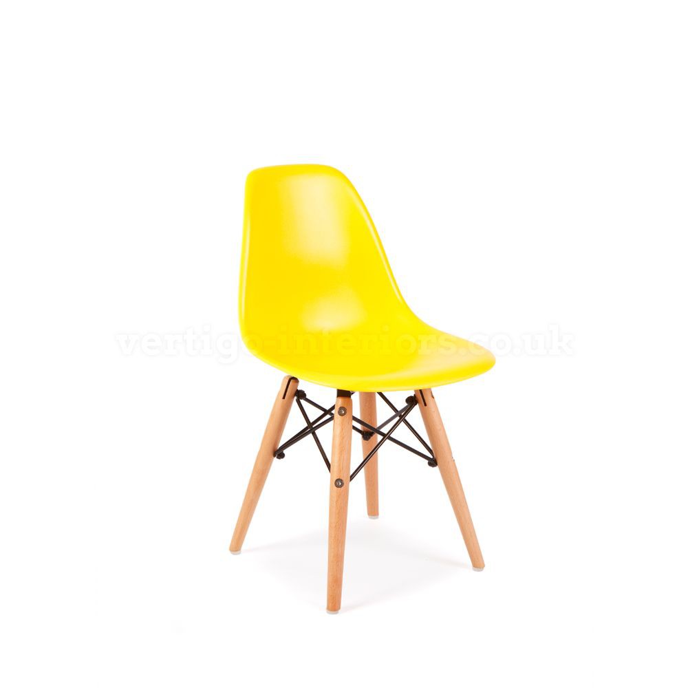 [CHÍNH HÃNG] Kachi – Ghế nhựa Eames chân gỗ FP-235 (E1) (màu vàng), hiện đại - thanh lý